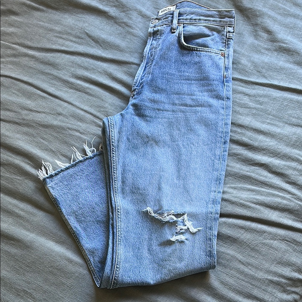 AGOLDE 90s Pinch Waist High Rise straight leg distressed
